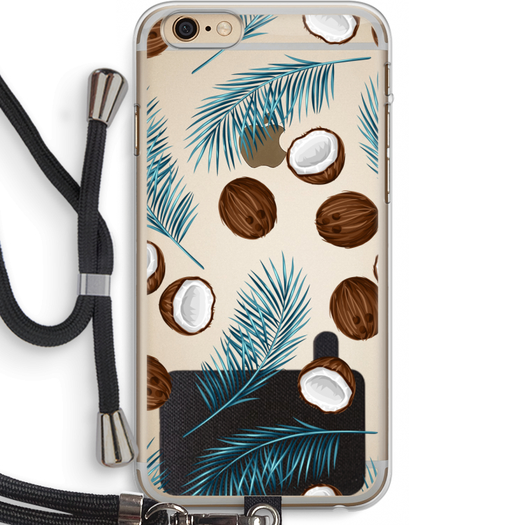 Kokosnoot roze: iPhone 6 PLUS / 6S PLUS Transparant Hoesje met koord