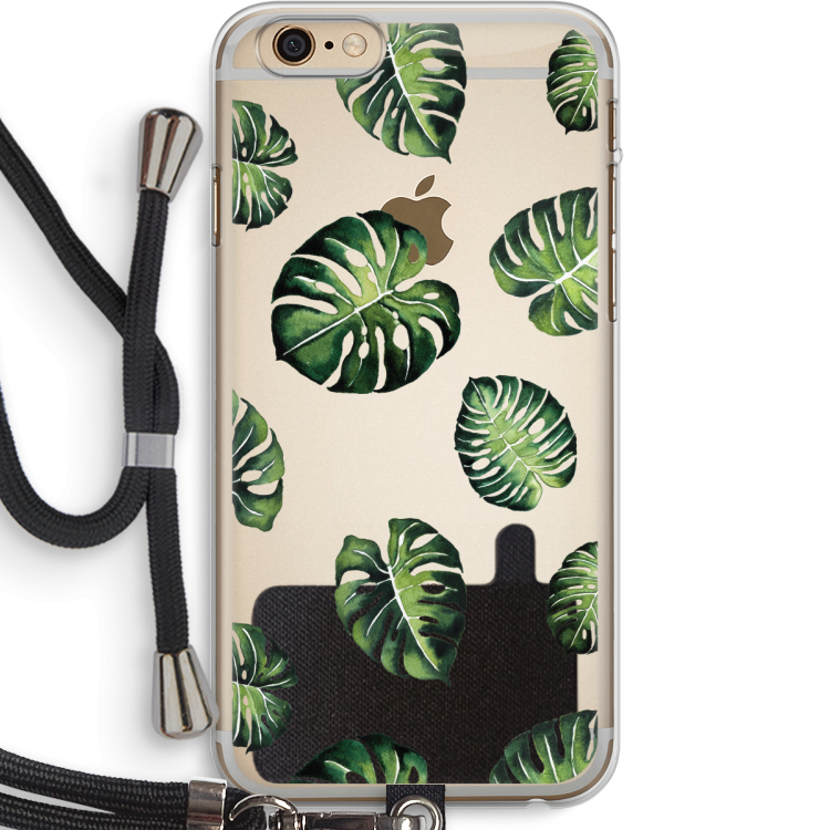 Tropische bladeren: iPhone 6 PLUS / 6S PLUS Transparant Hoesje met koord