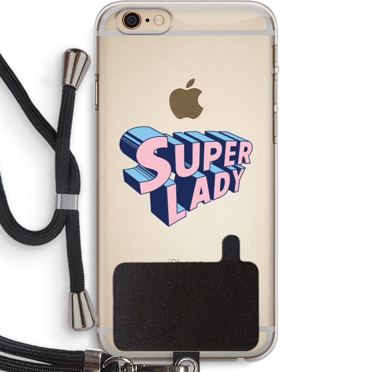 Superlady: iPhone 6 PLUS / 6S PLUS Transparant Hoesje met koord
