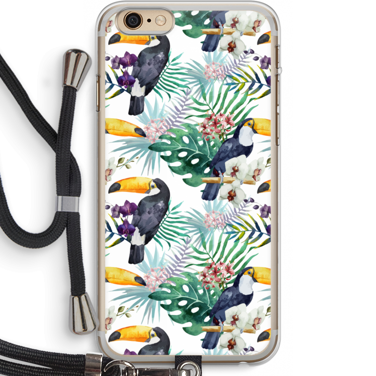 Tukans: iPhone 6 PLUS / 6S PLUS Transparant Hoesje met koord