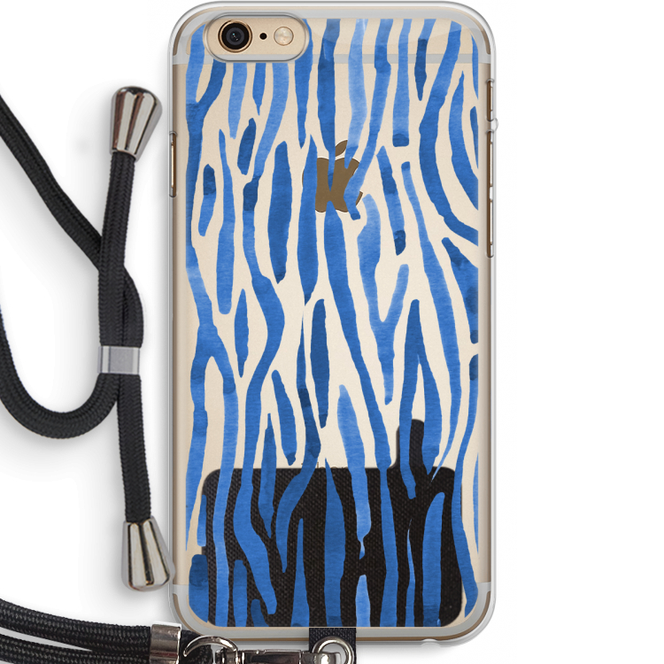 Blauwe nerven: iPhone 6 PLUS / 6S PLUS Transparant Hoesje met koord