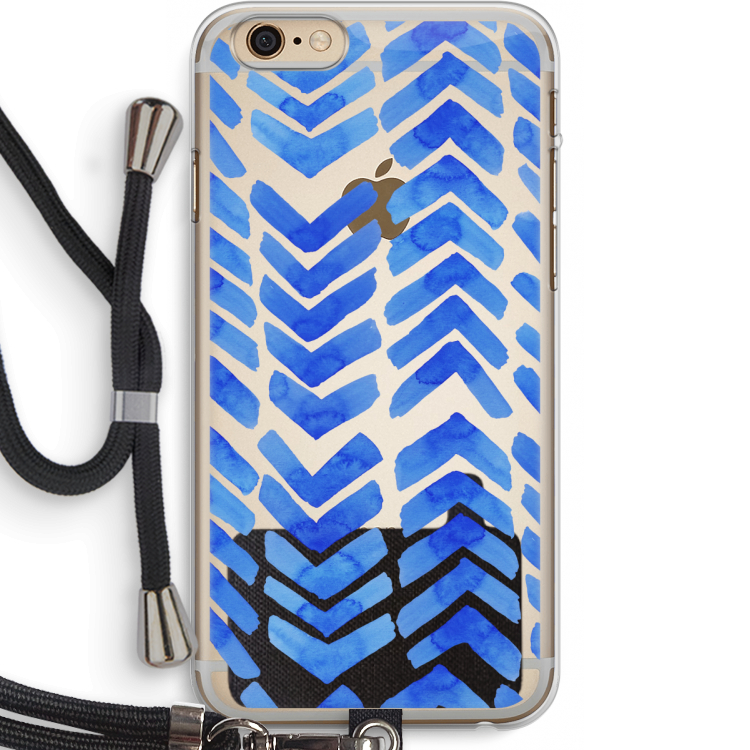 Blauwe pijlen: iPhone 6 PLUS / 6S PLUS Transparant Hoesje met koord