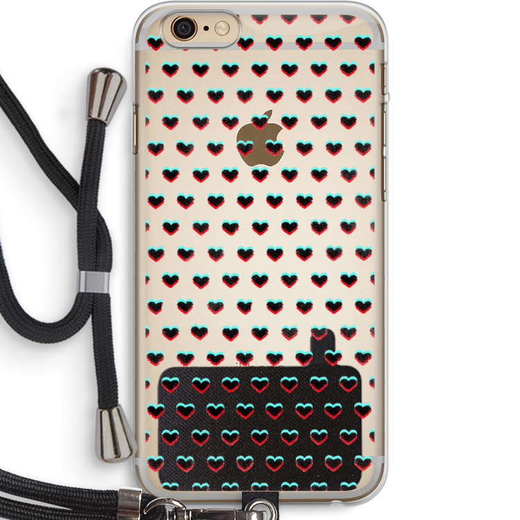 Hartjes: iPhone 6 PLUS / 6S PLUS Transparant Hoesje met koord