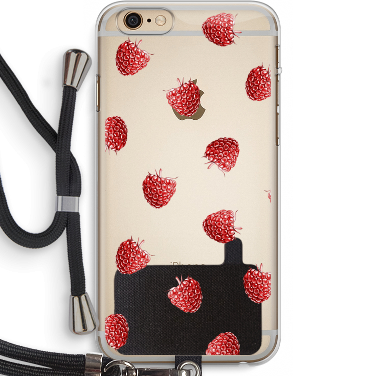 Framboosjes: iPhone 6 PLUS / 6S PLUS Transparant Hoesje met koord