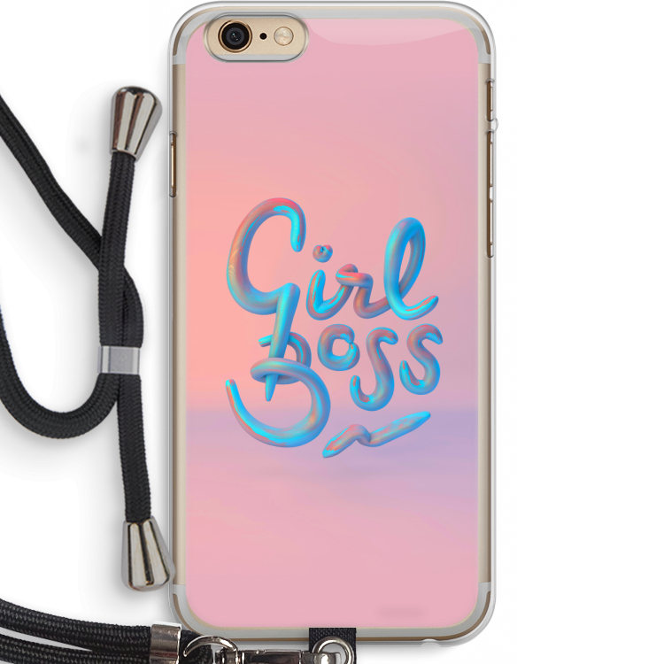 Girl boss: iPhone 6 PLUS / 6S PLUS Transparant Hoesje met koord
