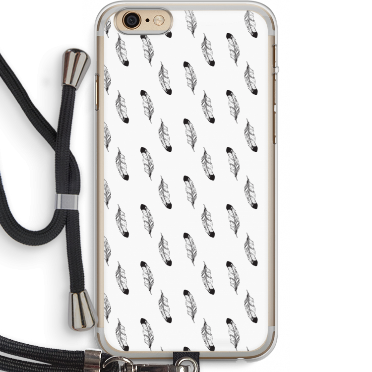 Pluimen: iPhone 6 PLUS / 6S PLUS Transparant Hoesje met koord