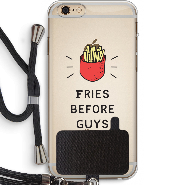 Fries before guys: iPhone 6 PLUS / 6S PLUS Transparant Hoesje met koord