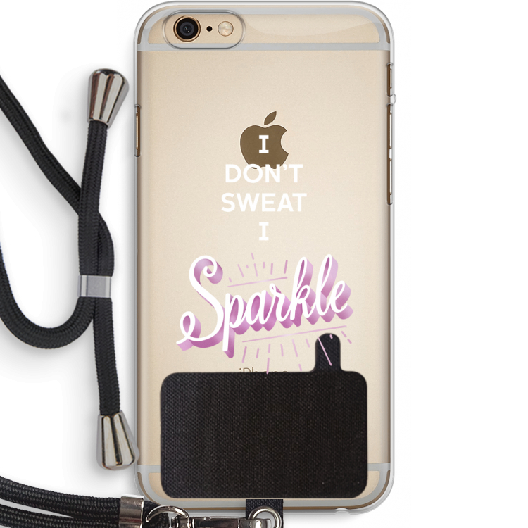 Sparkle quote: iPhone 6 PLUS / 6S PLUS Transparant Hoesje met koord