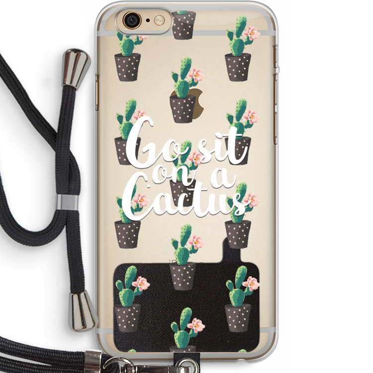 Cactus quote: iPhone 6 PLUS / 6S PLUS Transparant Hoesje met koord