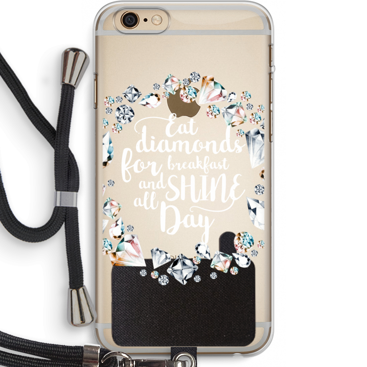 Diamonds: iPhone 6 PLUS / 6S PLUS Transparant Hoesje met koord