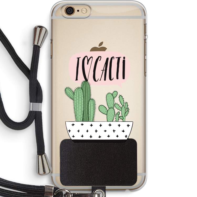 I love cacti: iPhone 6 PLUS / 6S PLUS Transparant Hoesje met koord