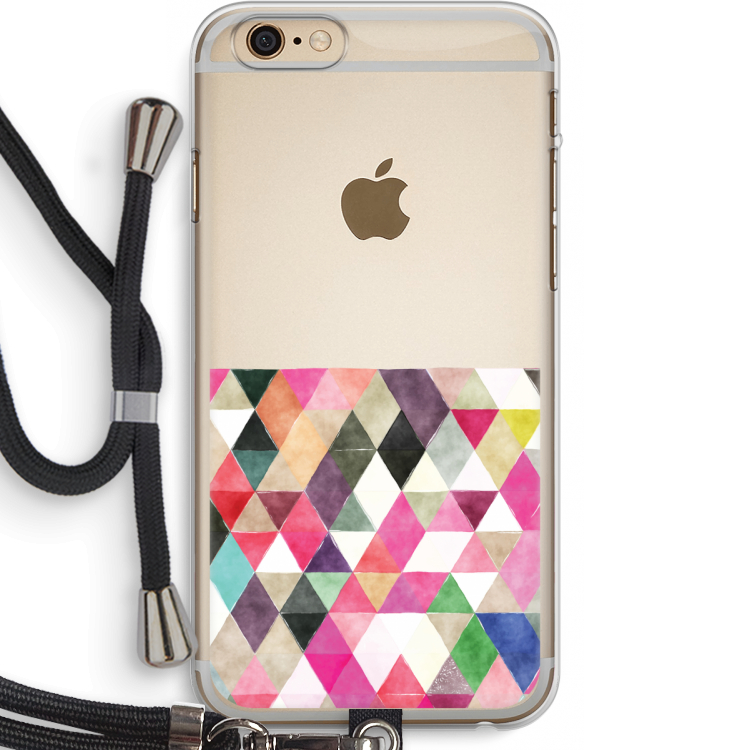Gekleurde driehoekjes: iPhone 6 PLUS / 6S PLUS Transparant Hoesje met koord