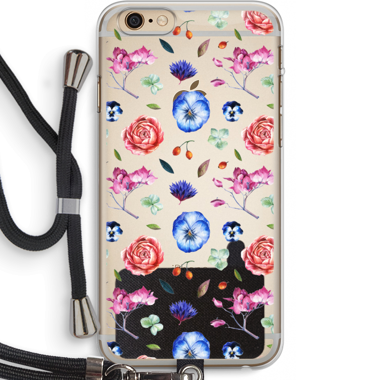 Bloemetjes: iPhone 6 PLUS / 6S PLUS Transparant Hoesje met koord