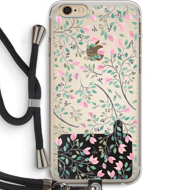 Sierlijke bloemen: iPhone 6 PLUS / 6S PLUS Transparant Hoesje met koord