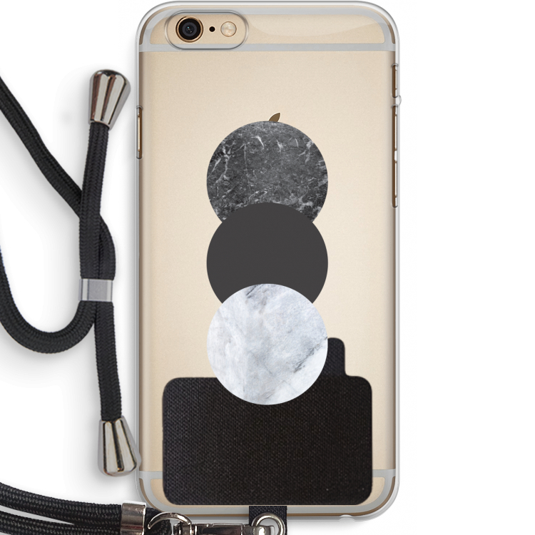 Marmeren cirkels: iPhone 6 PLUS / 6S PLUS Transparant Hoesje met koord
