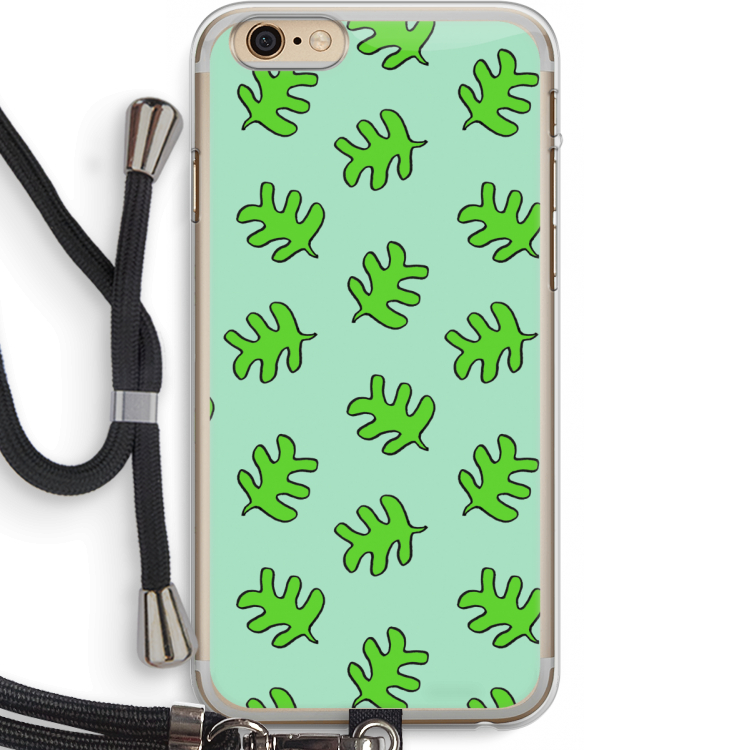 Groene blaadjes: iPhone 6 PLUS / 6S PLUS Transparant Hoesje met koord