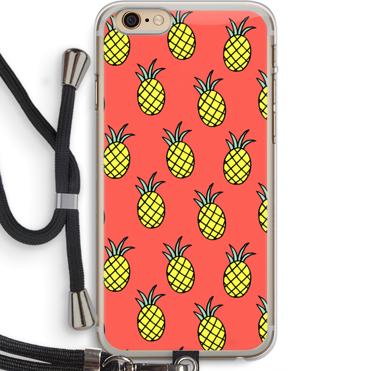 Ananas: iPhone 6 PLUS / 6S PLUS Transparant Hoesje met koord
