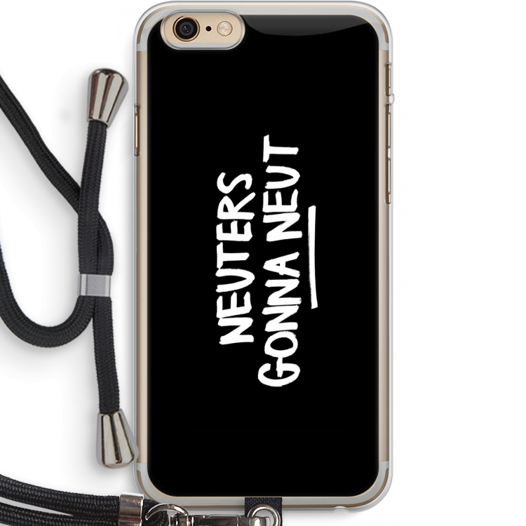 Neuters (zwart): iPhone 6 PLUS / 6S PLUS Transparant Hoesje met koord
