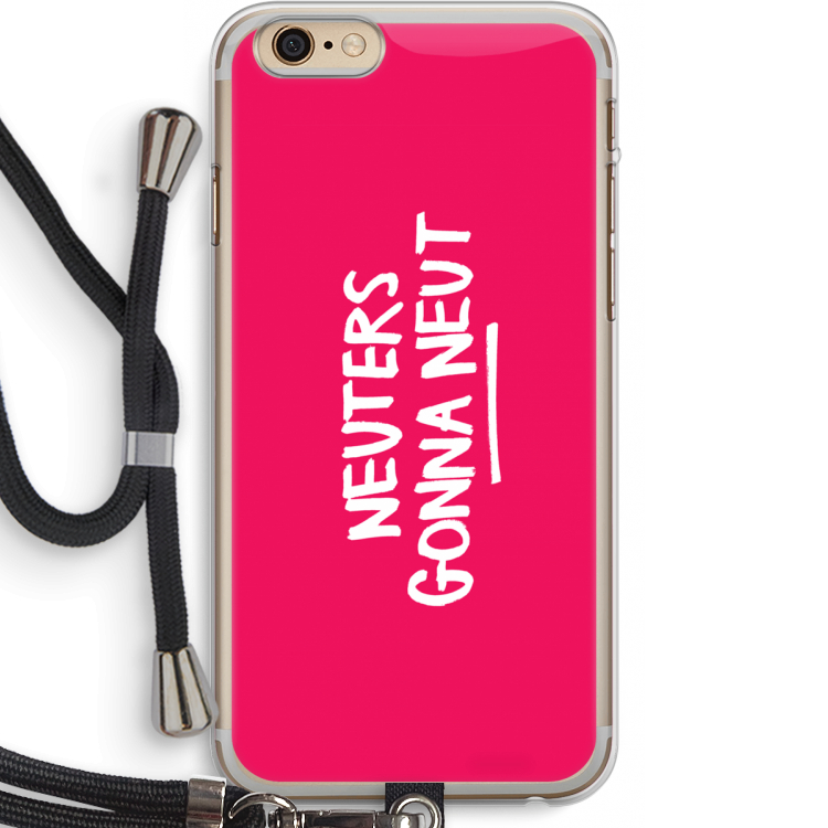 Neuters (roze): iPhone 6 PLUS / 6S PLUS Transparant Hoesje met koord