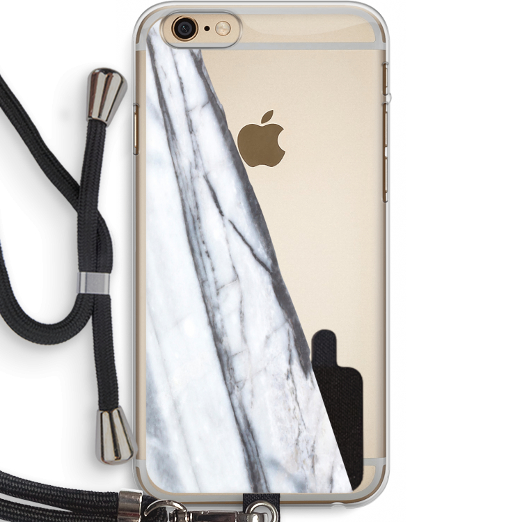 Gestreepte marmer: iPhone 6 PLUS / 6S PLUS Transparant Hoesje met koord