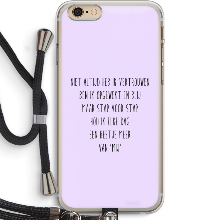 Zelfvertrouwen: iPhone 6 PLUS / 6S PLUS Transparant Hoesje met koord
