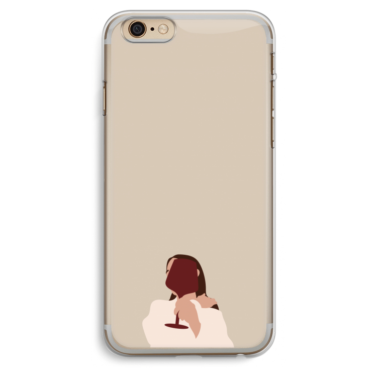 I drink wine: iPhone 6 Plus / 6S Plus Transparant Hoesje