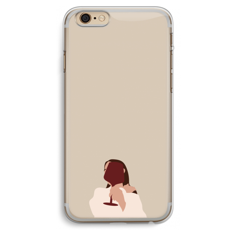 I drink wine: iPhone 6 Plus / 6S Plus Transparant Hoesje