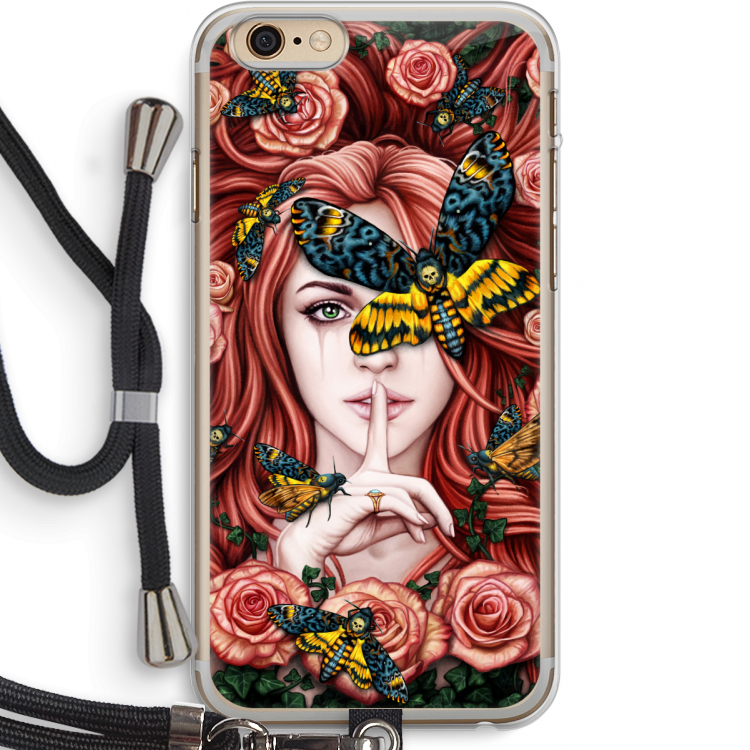 Lady Moth: iPhone 6 PLUS / 6S PLUS Transparant Hoesje met koord