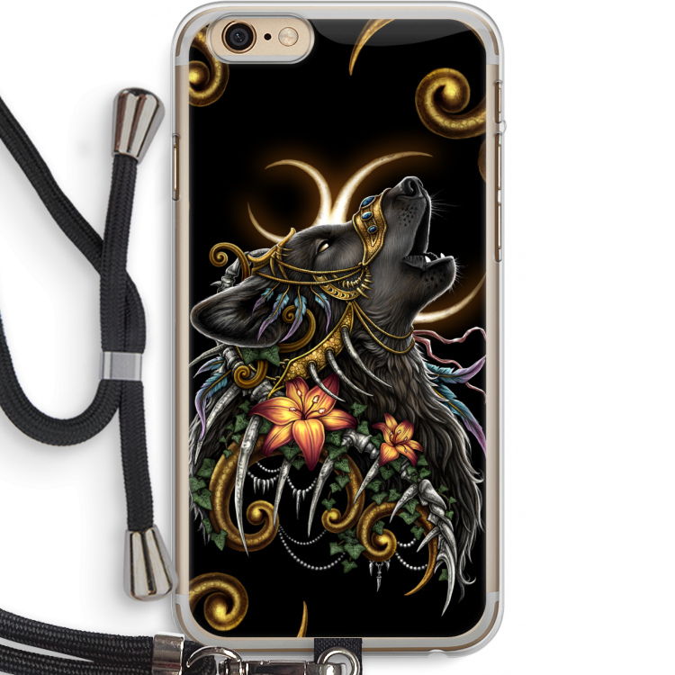 Huilende Wolf: iPhone 6 PLUS / 6S PLUS Transparant Hoesje met koord