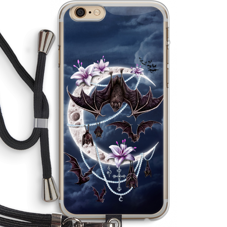 Vleermuizen Maan: iPhone 6 PLUS / 6S PLUS Transparant Hoesje met koord