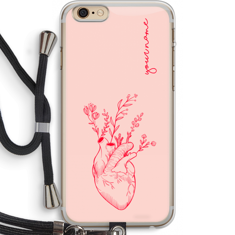 Blooming Heart: iPhone 6 PLUS / 6S PLUS Transparant Hoesje met koord