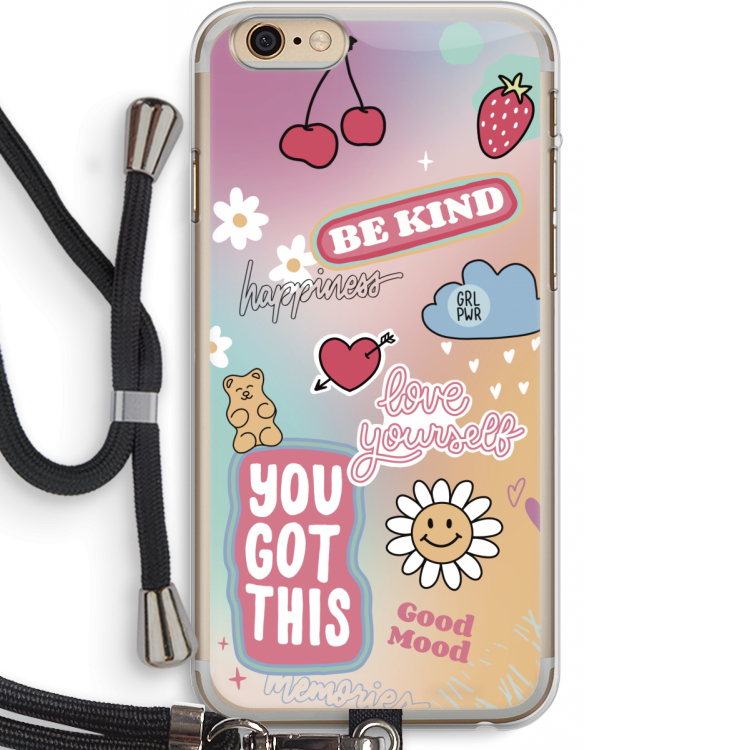 Positivity: iPhone 6 PLUS / 6S PLUS Transparant Hoesje met koord