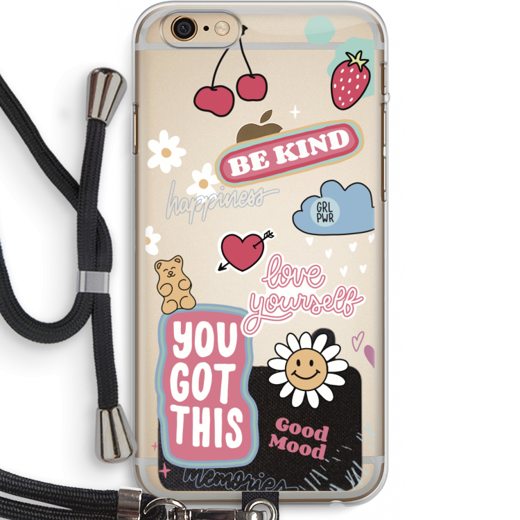 Positivity: iPhone 6 PLUS / 6S PLUS Transparant Hoesje met koord