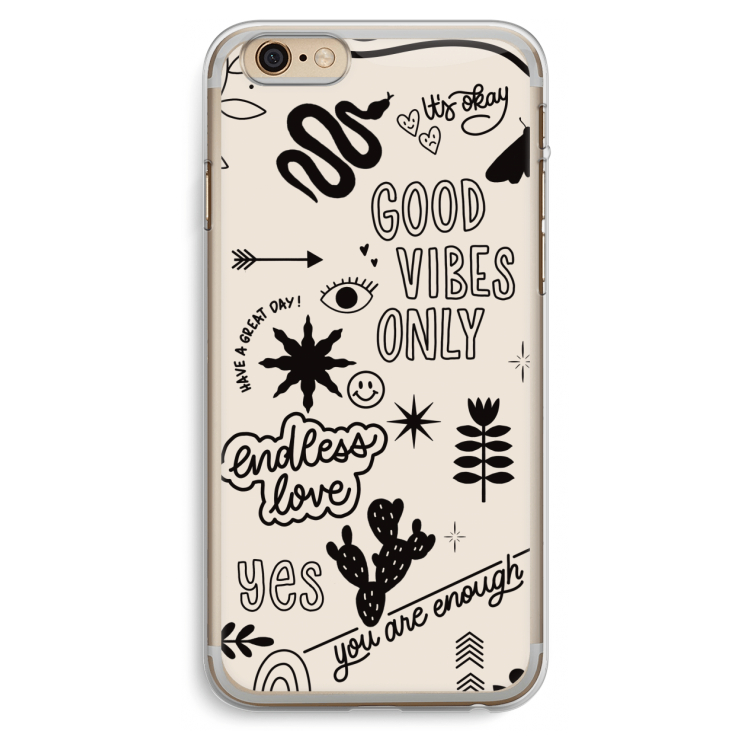 Good vibes: iPhone 6 Plus / 6S Plus Transparant Hoesje