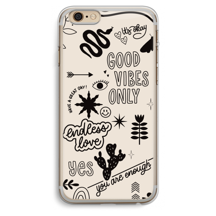 Good vibes: iPhone 6 Plus / 6S Plus Transparant Hoesje