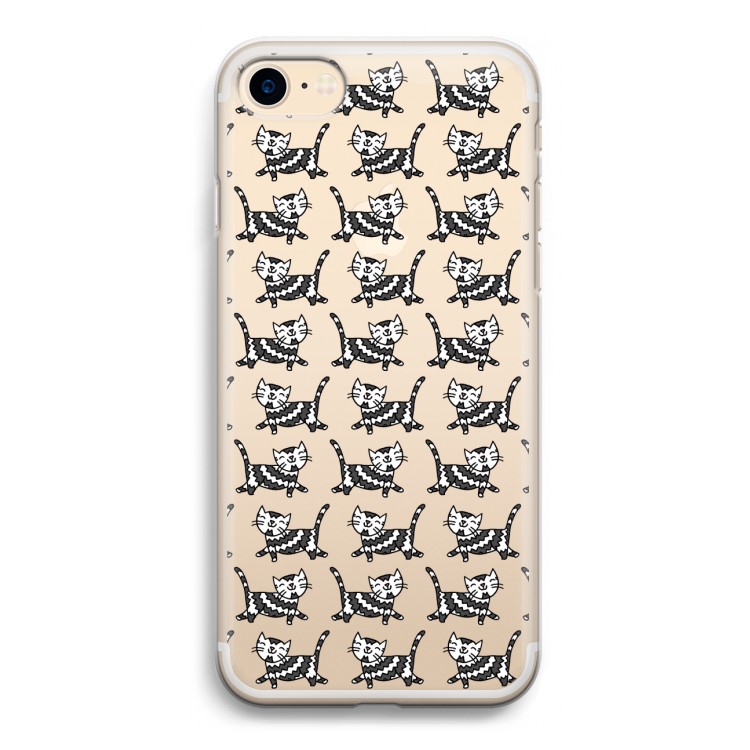 Zwarte poes: iPhone 7 Transparant Hoesje