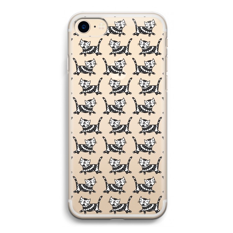 Zwarte poes: iPhone 7 Transparant Hoesje