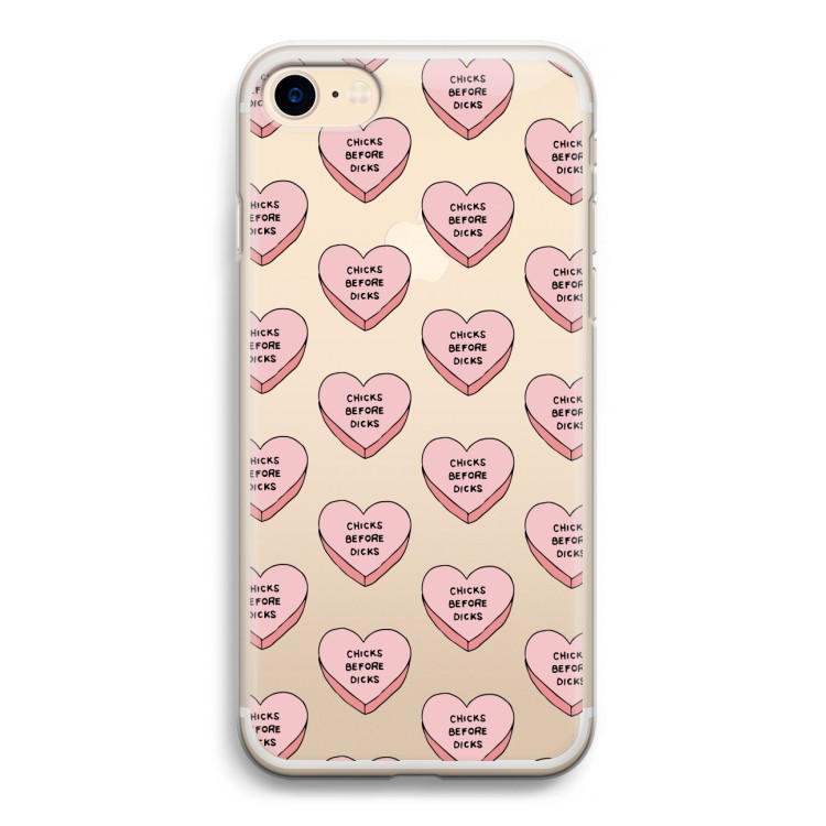 Chicks before dicks: iPhone 7 Transparant Hoesje
