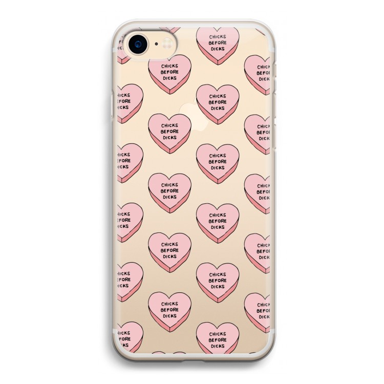 Chicks before dicks: iPhone 7 Transparant Hoesje