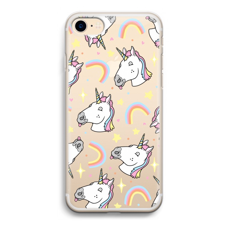 Rainbow Unicorn: iPhone 7 Transparant Hoesje