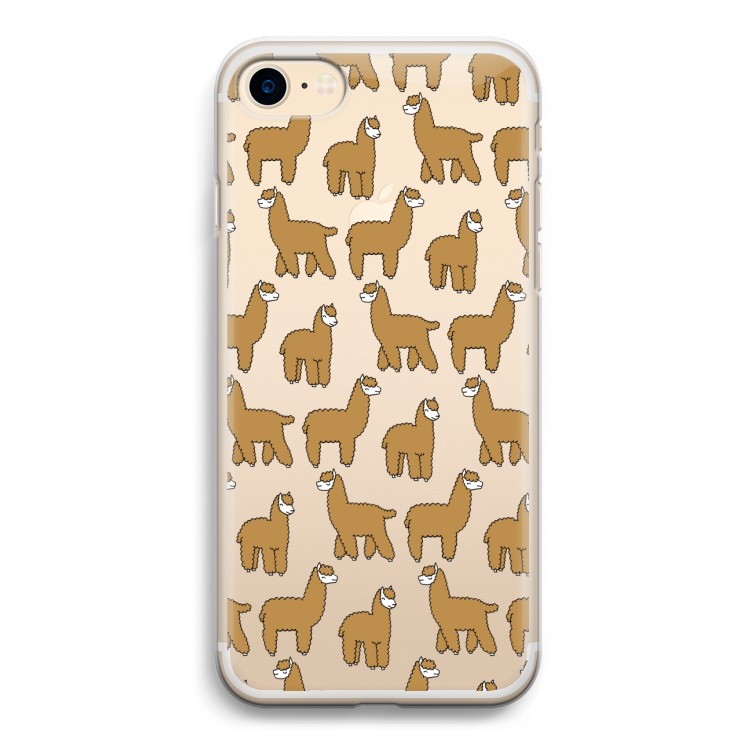 Alpacas: iPhone 7 Transparant Hoesje