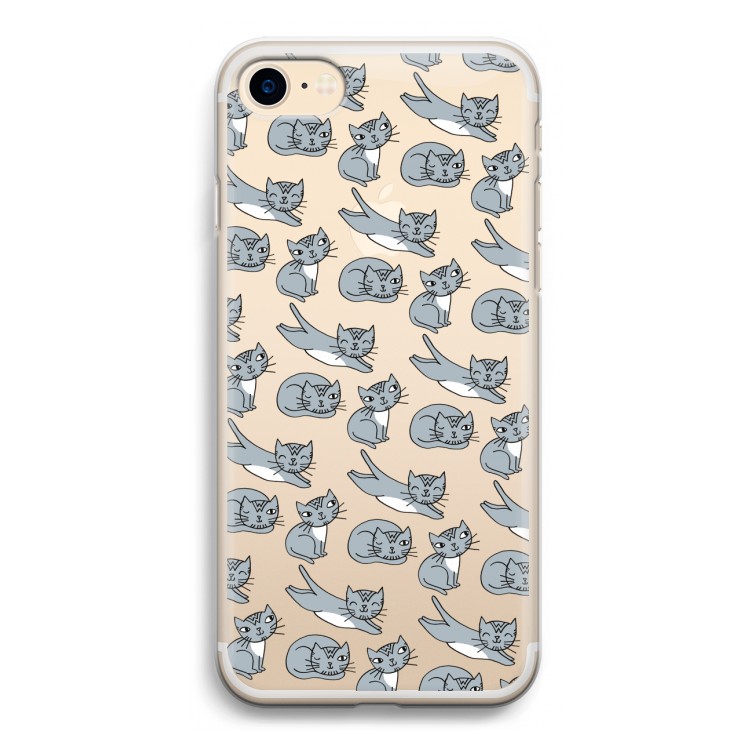 Poezen: iPhone 7 Transparant Hoesje