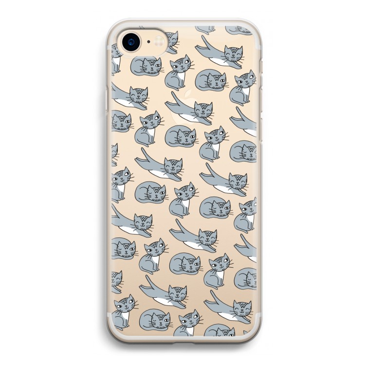 Poezen: iPhone 7 Transparant Hoesje