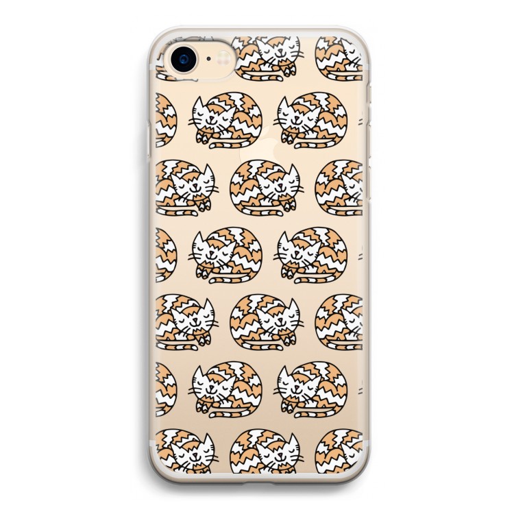 Slapende poes: iPhone 7 Transparant Hoesje