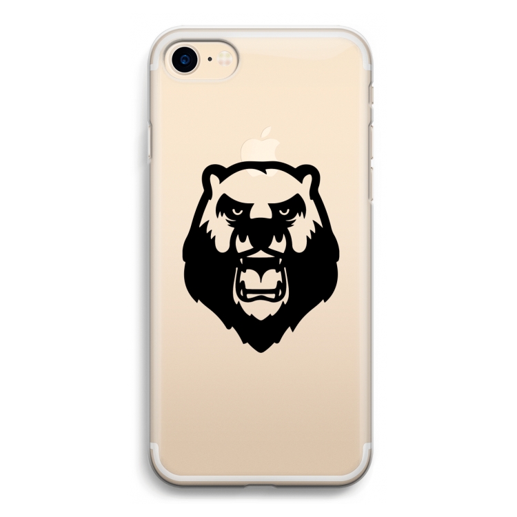 Angry Bear (black): iPhone 7 Transparant Hoesje