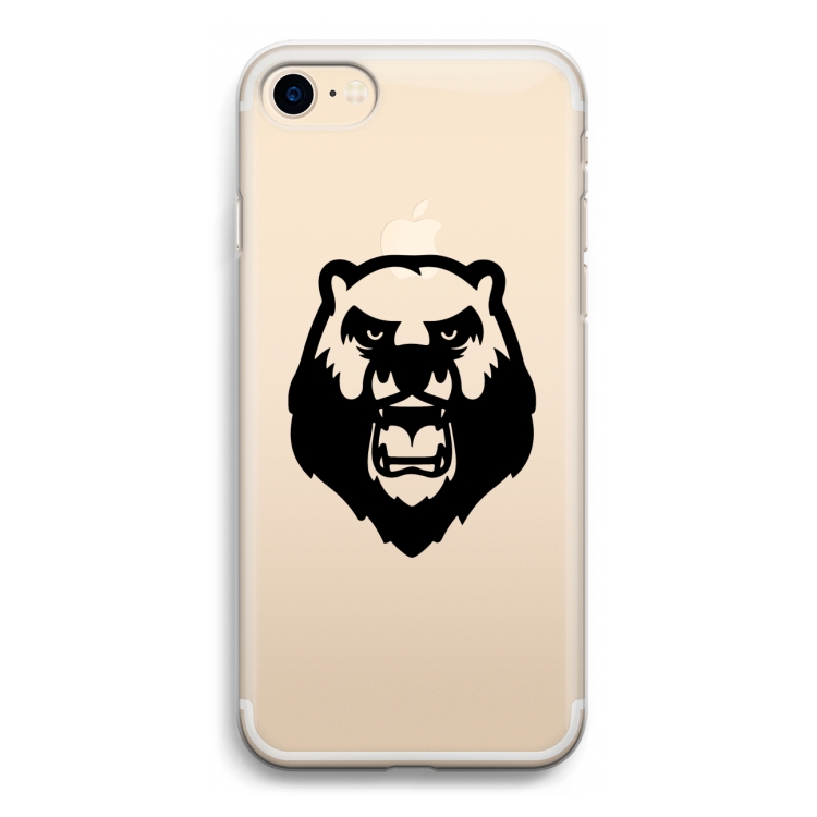 Angry Bear (black): iPhone 7 Transparant Hoesje