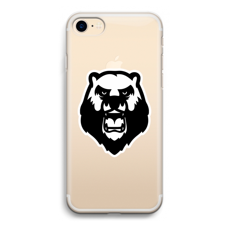 Angry Bear (white): iPhone 7 Transparant Hoesje