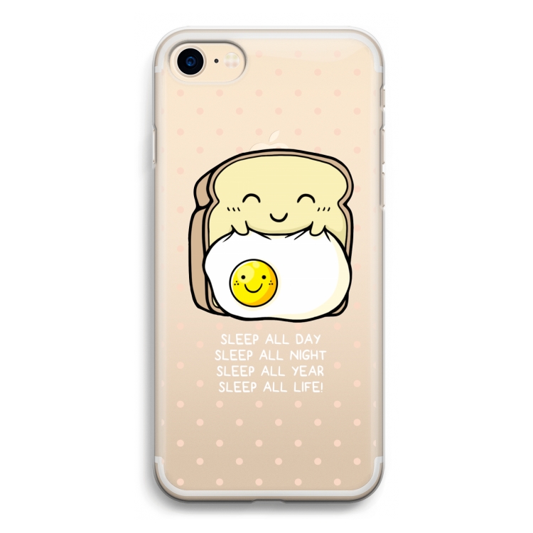 Sleep All Day: iPhone 7 Transparant Hoesje