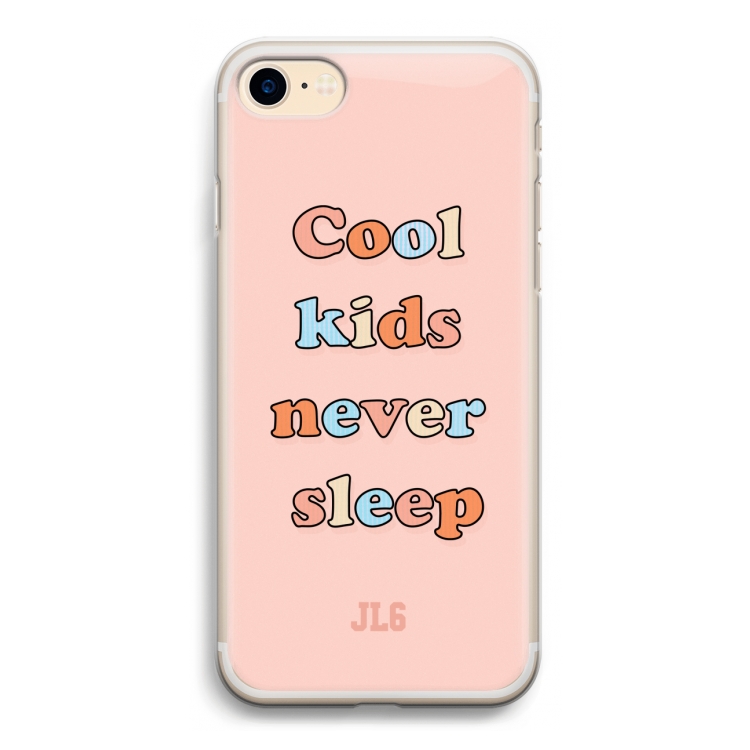Cool Kids Never Sleep: iPhone 7 Transparant Hoesje