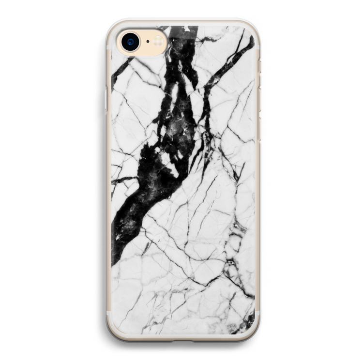 Witte marmer 2: iPhone 7 Transparant Hoesje